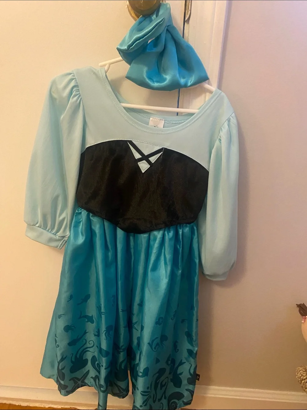 Light Blue & Teal Mermaid-Inspired Kids Costume Dress